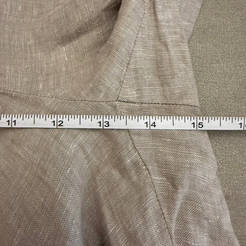 Quince European Linen Wide Leg Pants Driftwood Natural High Rise Size 16 NEW